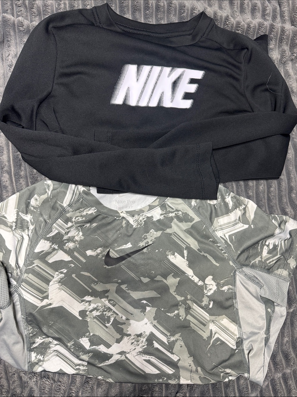 Nike Black Long Sleeve Top with Camo Compression Shirt boys boys bundle